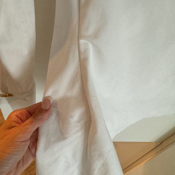 Zara White Cotton Faux Wrap Blouse Size XS NWT - Picture 7 of 8